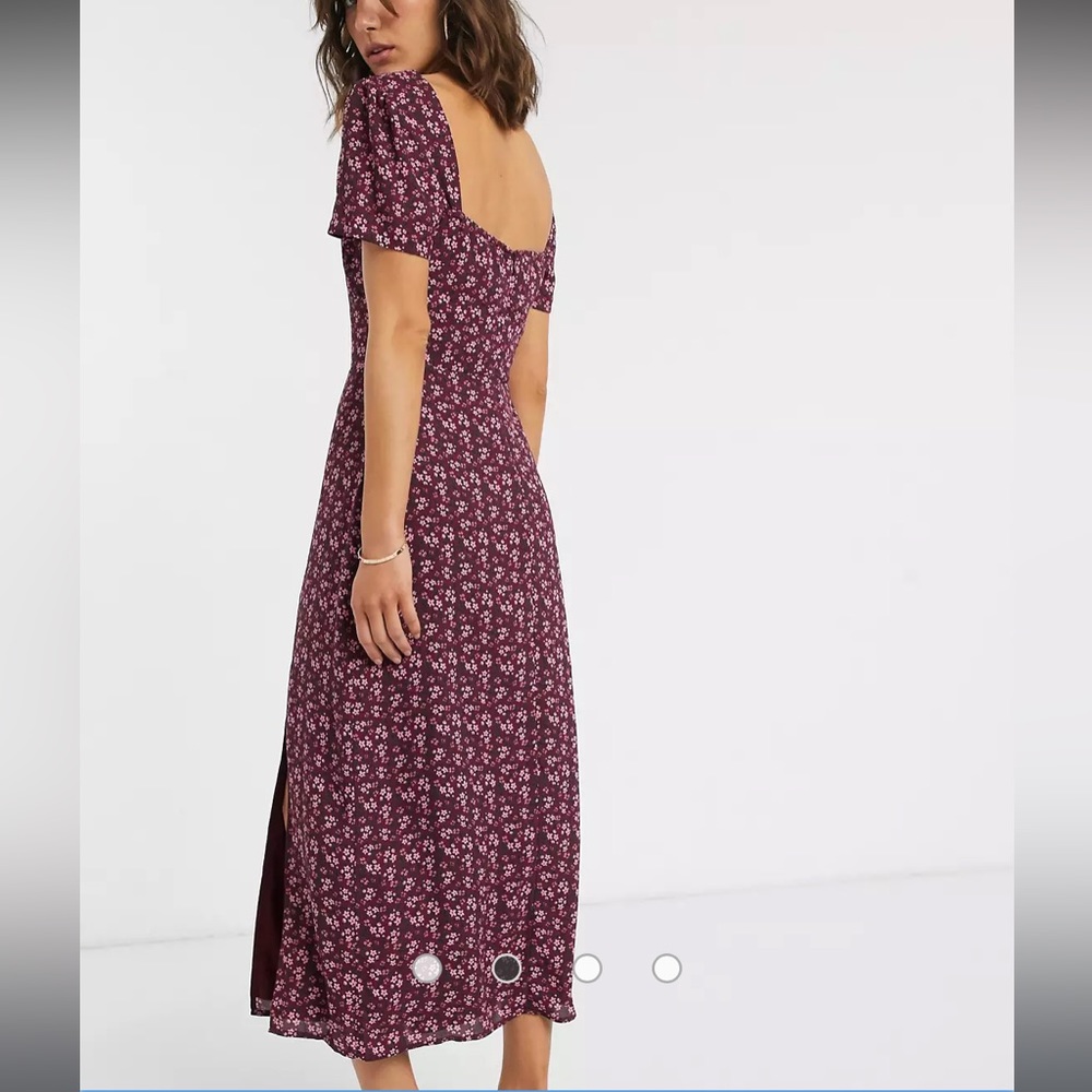 ASOS Fashion Union midi dress with cut out in floral print - Picture 2 of 7